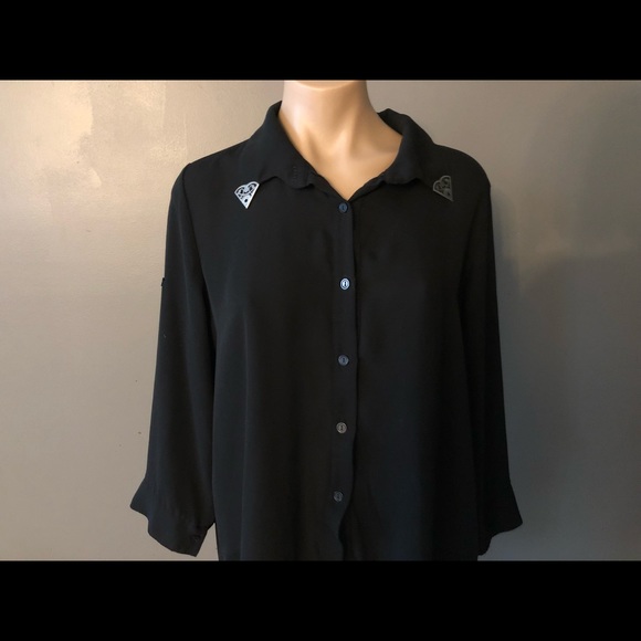 Tops - Black & Gold Button Down Shirt